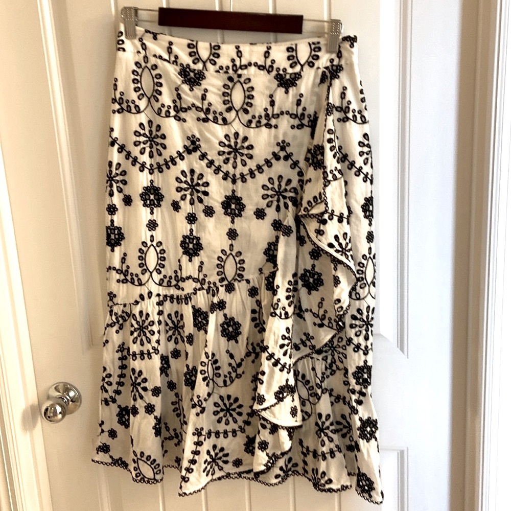 Ladies Elie Tahari Embroidered Midi Skirt, 6